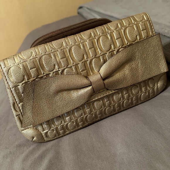 Ch Carolina Herrera Gold Clutch - Picture 1 of 1